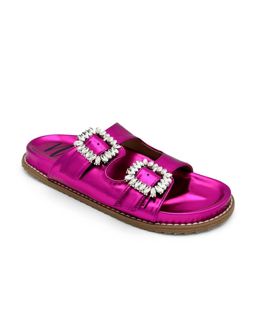 Not Rated Women's Stellar Rhinestone Buckle Slides