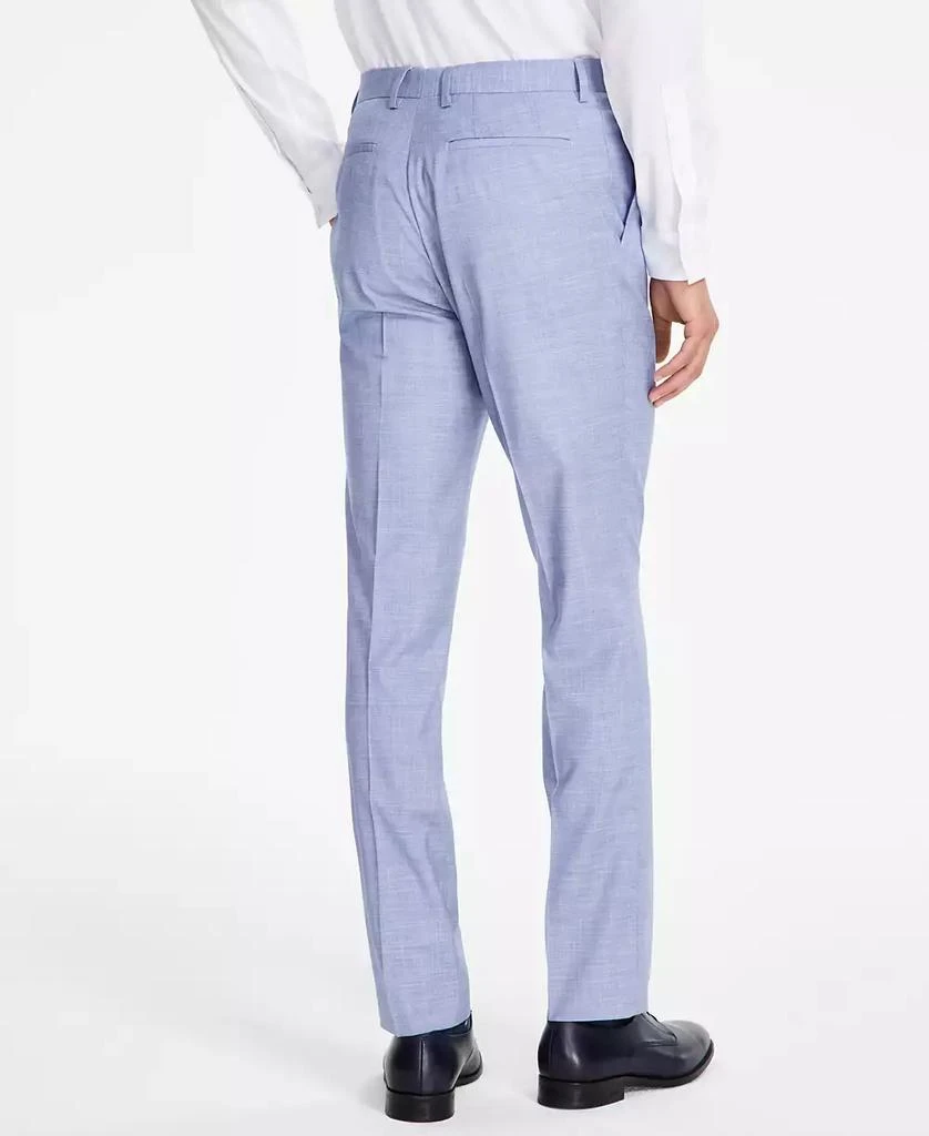 DKNY Men's Modern-Fit Bi-Stretch Light Blue Check Suit Separate Pants 3