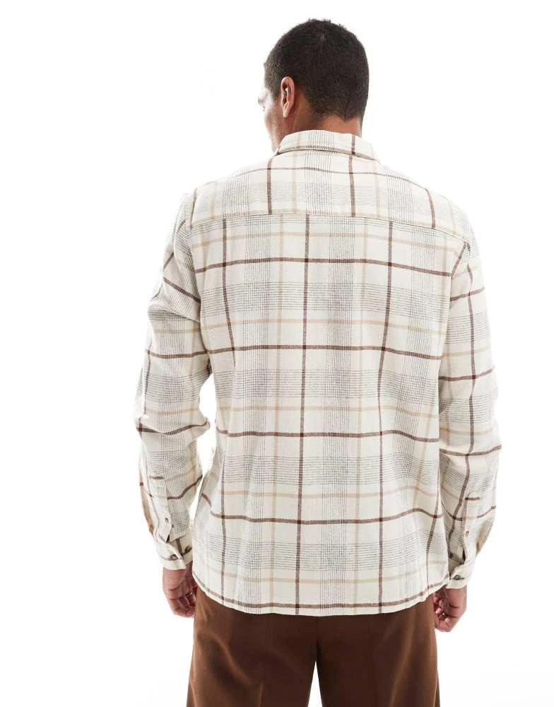 ASOS ASOS DESIGN regular shirt in neutral check 4