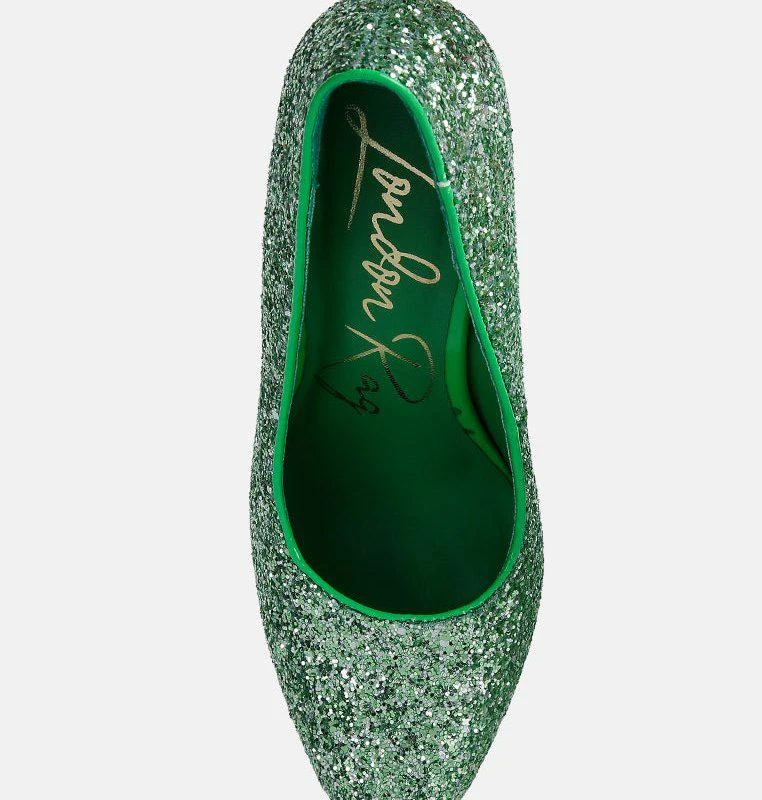 London Rag Sugar Plum Glitter Conical Heel Pumps 2