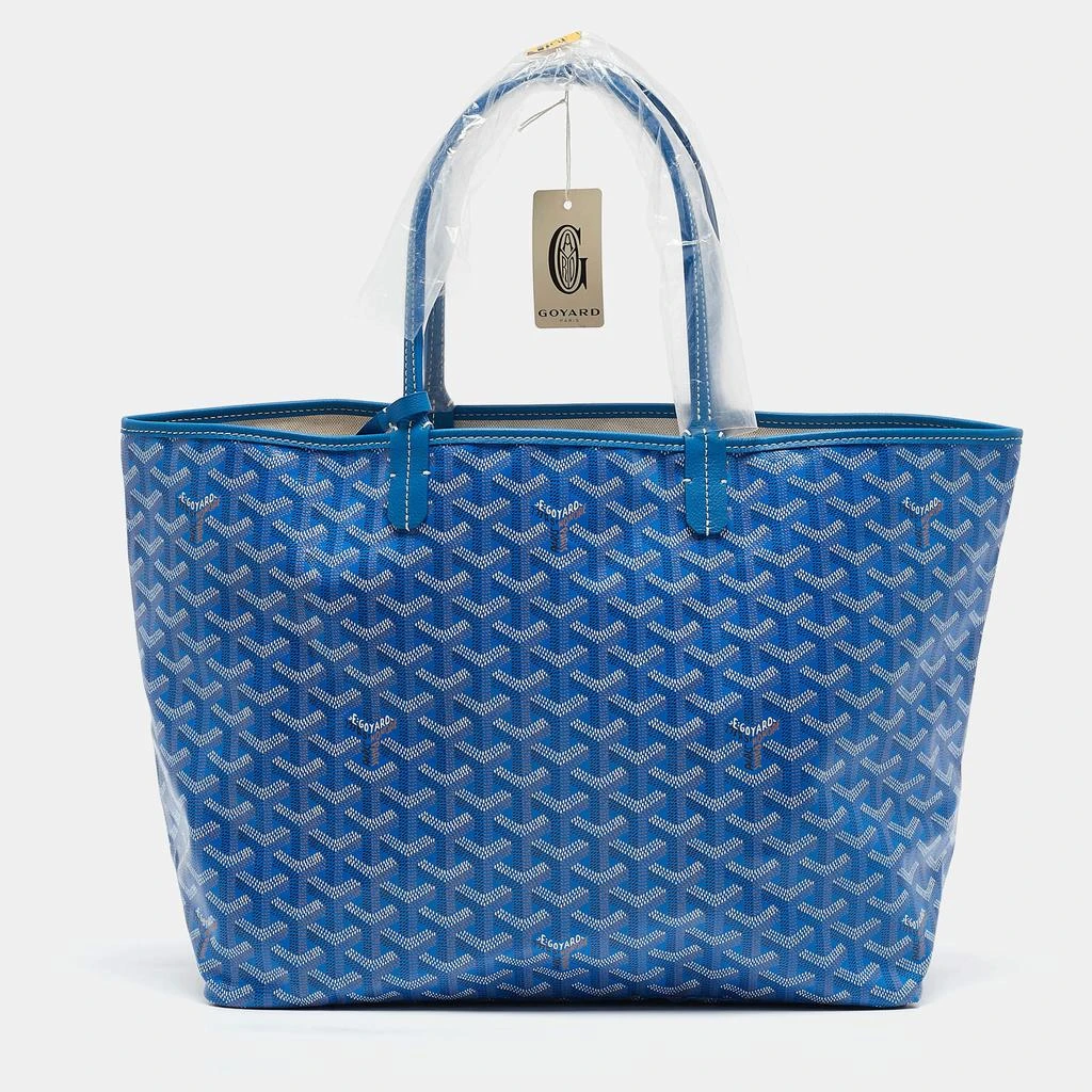Goyard Goyard Blue Goyardine Coated Canvas and Leather Saint Louis PM Tote 1