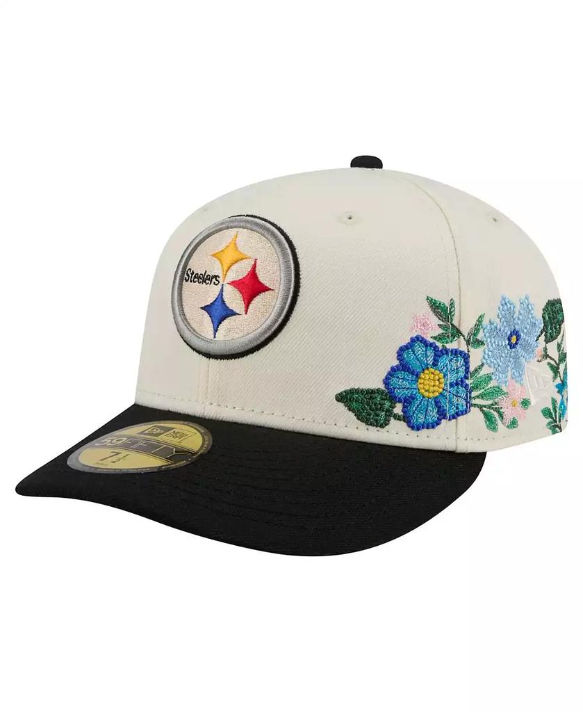 New Era Men's Cream/Black Pittsburgh Steelers Tonal Floral 59FIFTY Fitted Hat