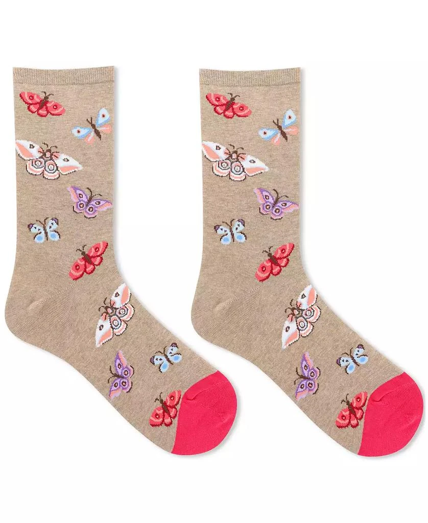 Hot Sox Women's Moth Printed Crew Socks 2