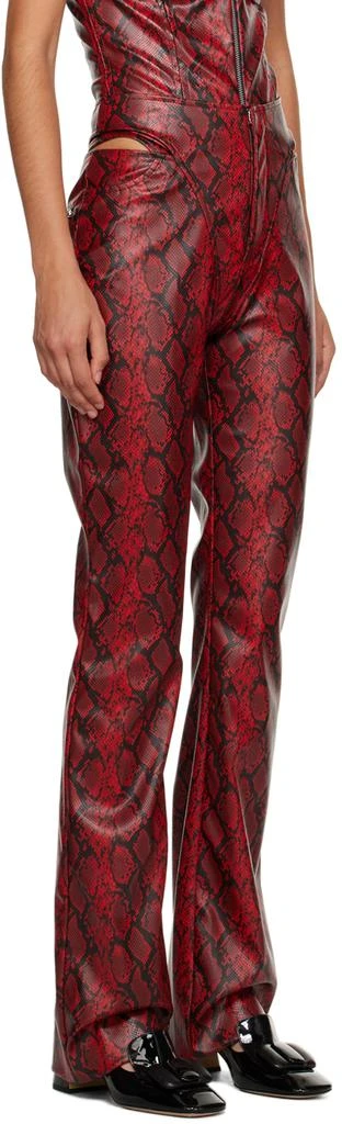Puppets and Puppets Red and Black Cutout Faux-Leather Trousers 2