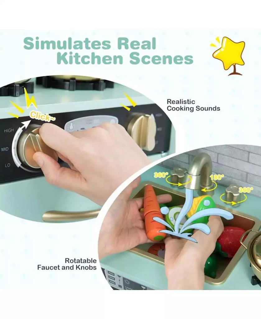 HONGGE Toddler Pretend Play Kitchen for Ages 3–6 10