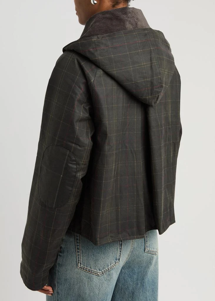 Barbour X Ganni checked hooded waxed cotton jacket 3