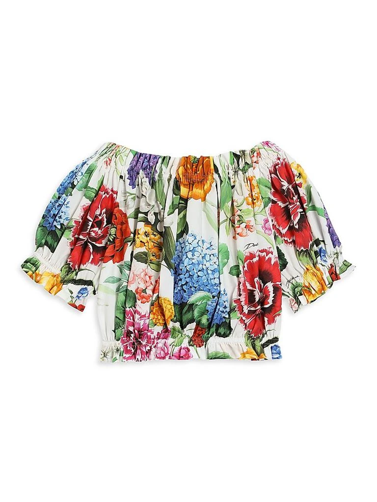 Dolce & Gabbana Little Girl's & Girl's Floral Off-The-Shoulder Top 3