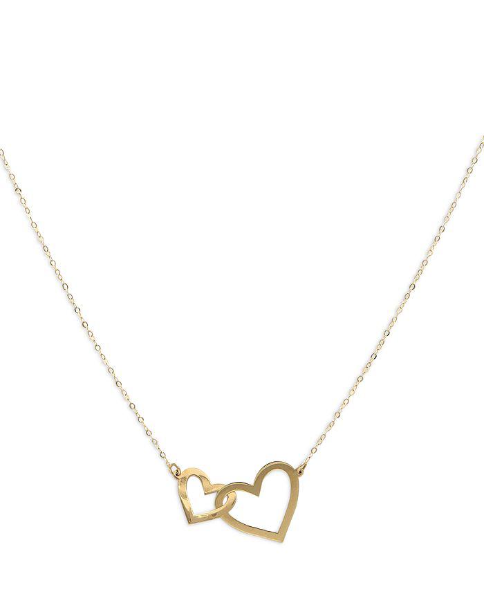 Bloomingdale's Interlocking Heart Pendant Necklace in 14K Yellow Gold, 18"