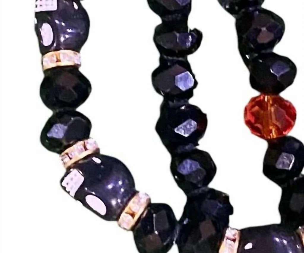 Sparkly South Wholesale Sparkly South Wholesale - Women
s Halloween Sugar Skull Beaded Stretchy Bracelet Set 2