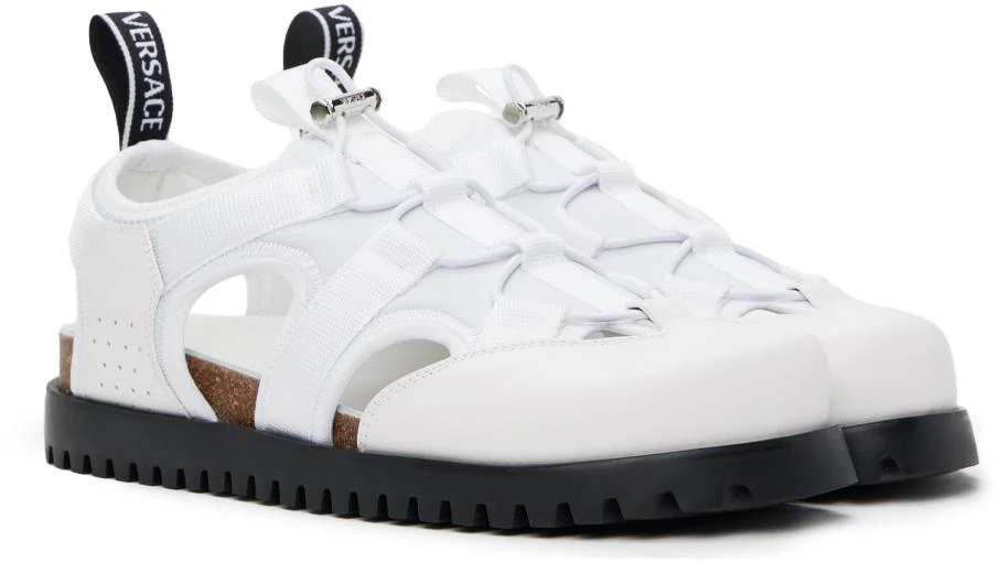 Versace White Medusa Track Sandals 4