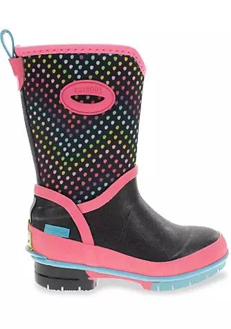 Western Chief Toddler/Youth Girl
s Rainbow Wave Neoprene Rain Boot