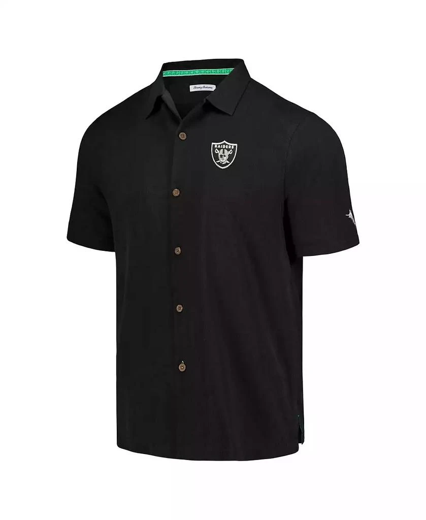 Tommy Bahama Men's Black Las Vegas Raiders Tidal Kickoff Camp Button-Up Shirt 2