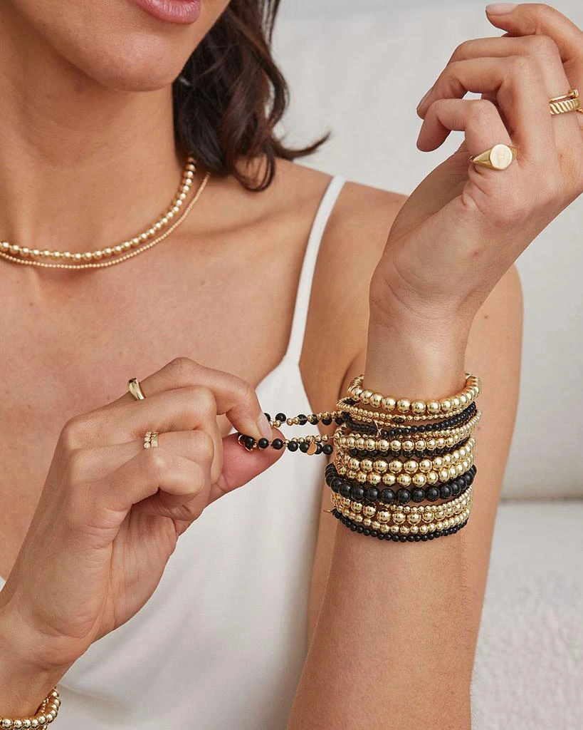 Zoe Lev Black Onyx Bead Stretch Bracelet 4