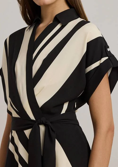 Ralph Lauren Ralph Lauren Petite Striped Belted Crepe Dress 3