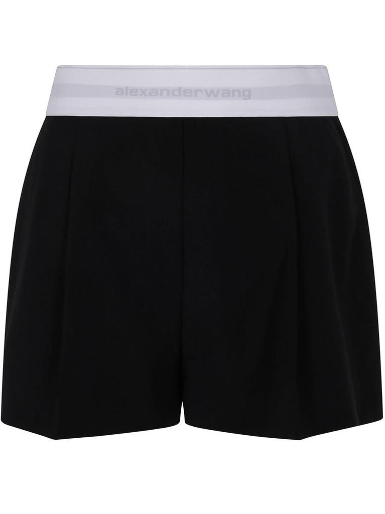 ショートパンツ Alexander Wang HIGH WAISTED PLEATED SHORT WITH LOGO ELASTIC ALEXANDER WANG - Women Logo Elastic High Waisted Pleated