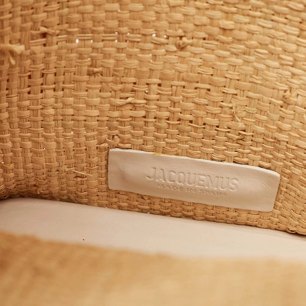 Jacquemus Jacquemus Beige Woven Raffia and Leather Le Baci Fringe Tote 10