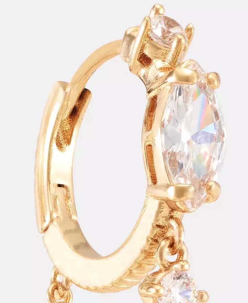 Anne Klein Cubic Zirconia Linear Charm Huggie Hoop Earrings 3