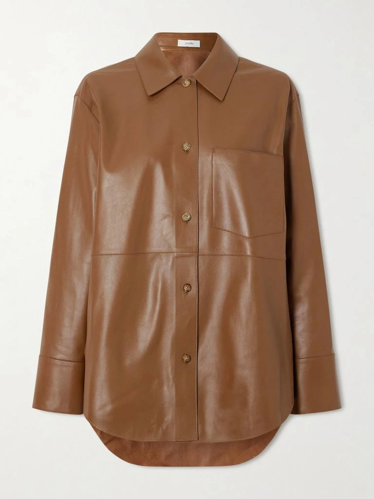 Joseph Penna Leather Shirt - Light brown
