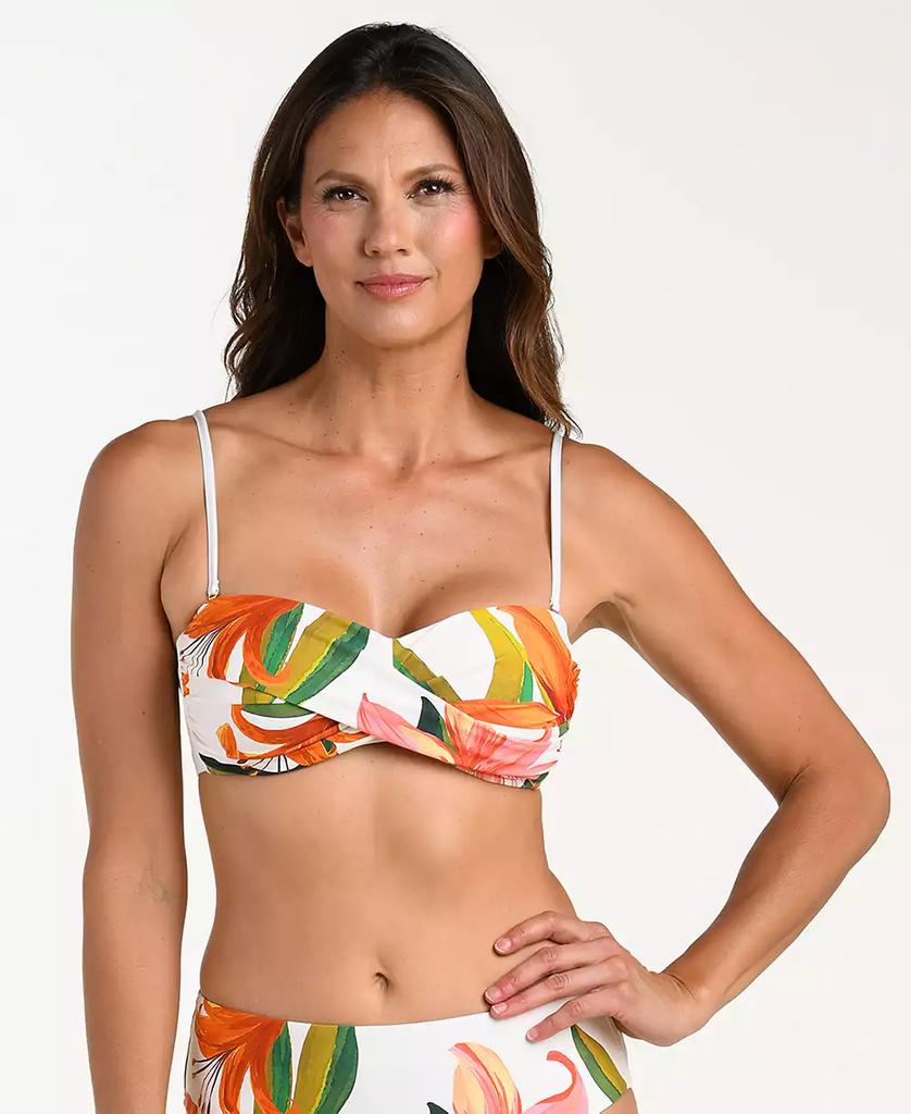 La Blanca Women's Jungle Blossoms Twist Bandeau Swim Top