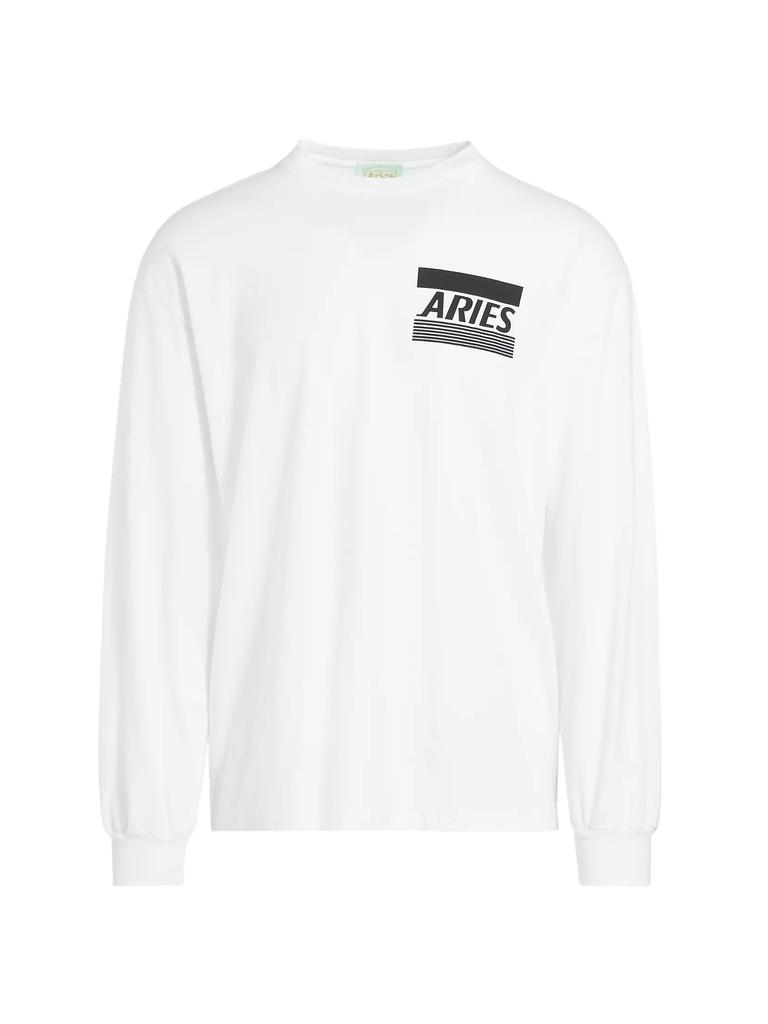 Aries Credit Card Logo Cotton Long-Sleeve T-Shirt