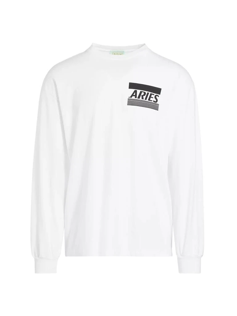 Aries Credit Card Logo Cotton Long-Sleeve T-Shirt 1