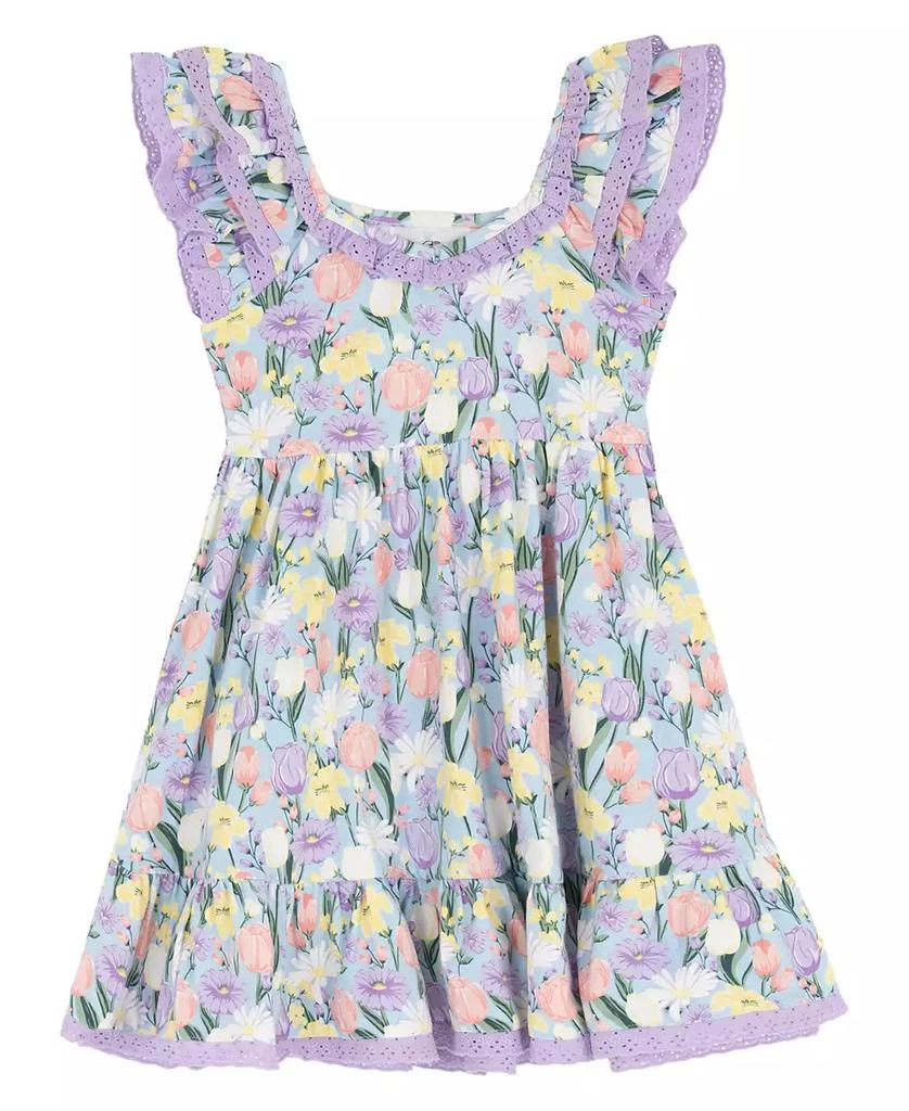 Rare Editions Girls
 2T-6X Peri Printed Square Neck Dress