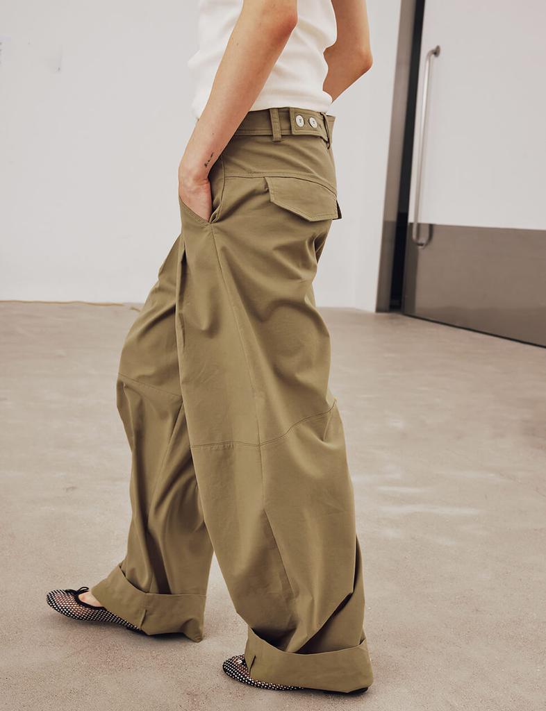 Pixie Market Baggy Khaki Button Pants-PREORDER