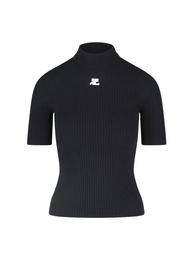 Courrèges Reedition" Ribbed Top – Black 1