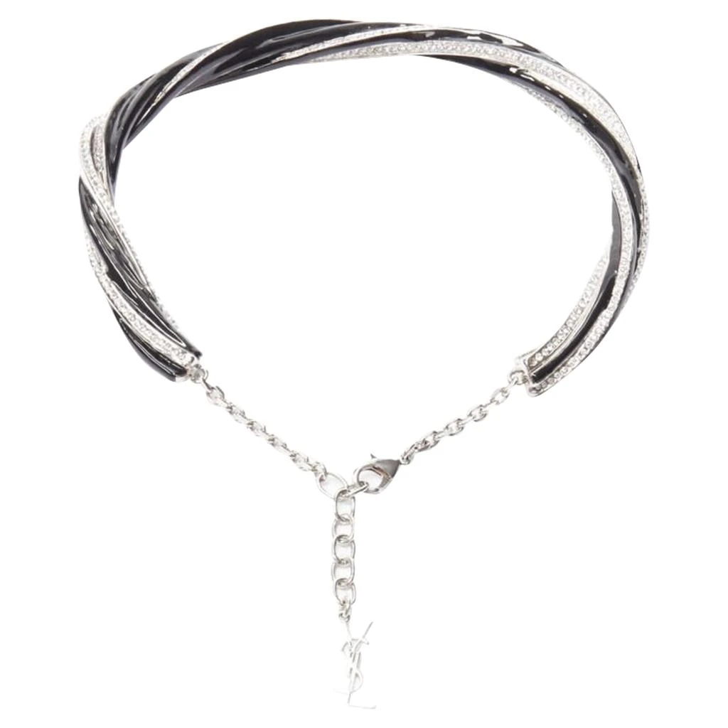 Yves Saint Laurent Hedi Slimane crystal YSL charm choker necklace 5