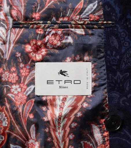 ETRO Double-breasted cotton-blend velvet blazer 7