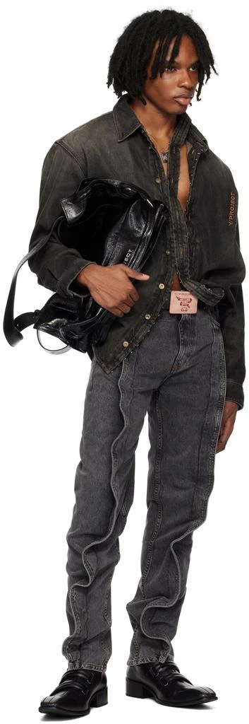 Y/Project Black Hook & Eye Denim Shirt 5