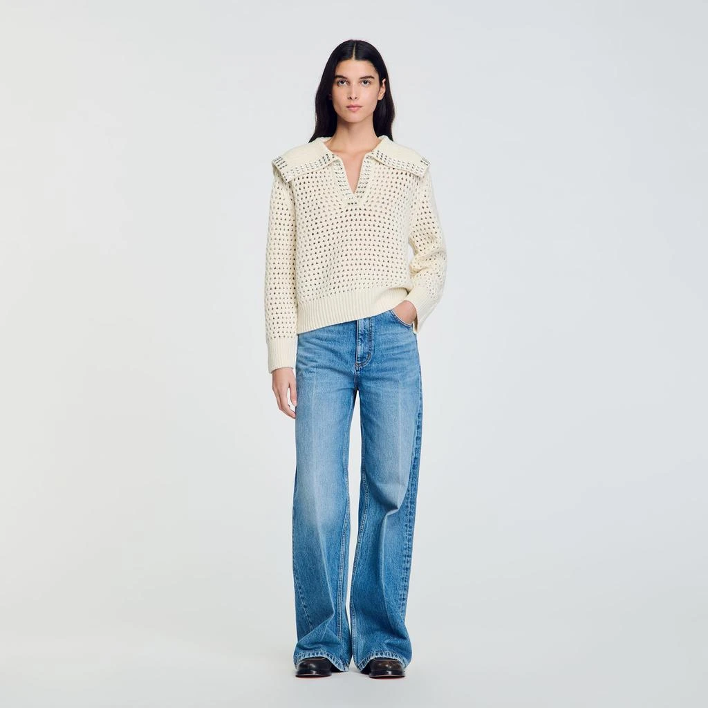 Sandro Sailor-Neck Wool Sweater 1