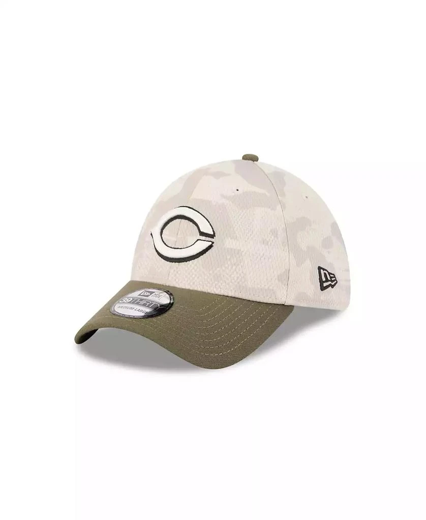 New Era Men's Light Beige/Olive Cincinnati Reds 2025 Armed Forces Day 39THIRTY Flex Hat 1
