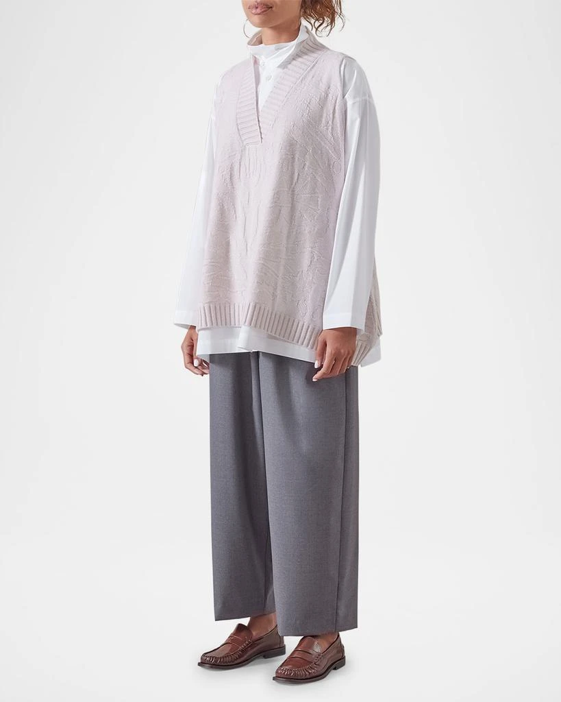 Eskandar A-Line Sleeveless V-Neck Cashmere Sweater 2
