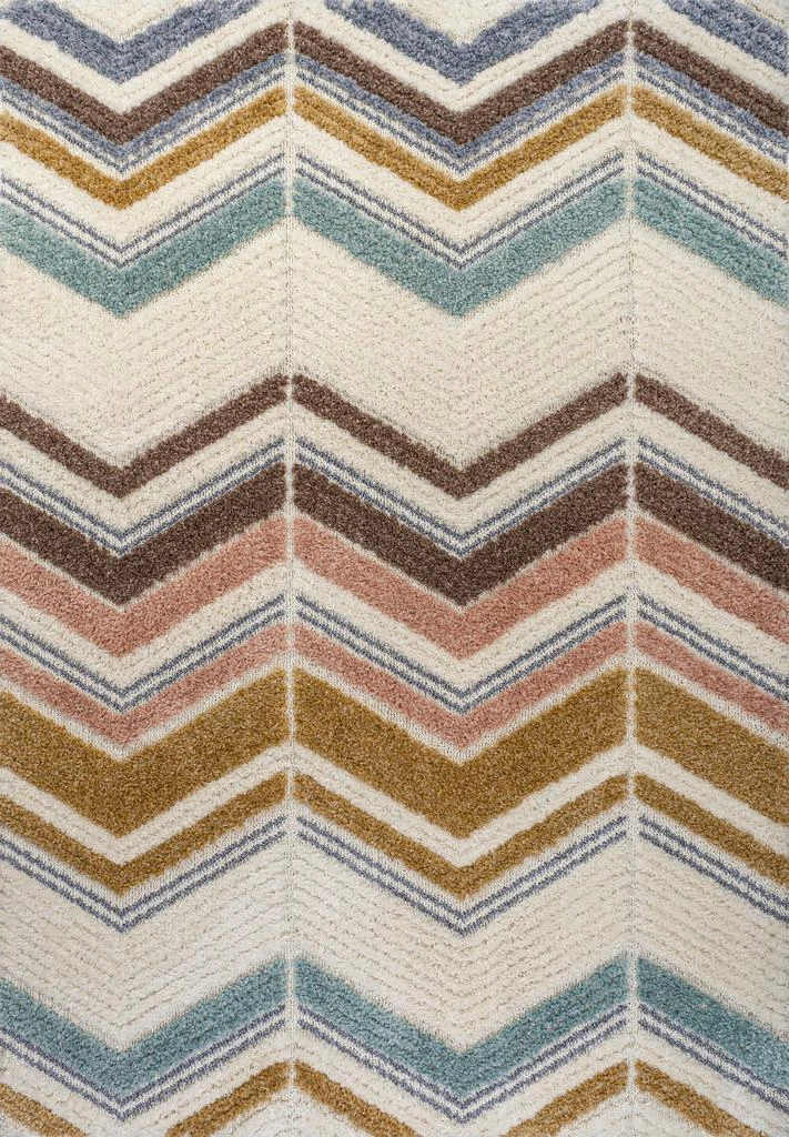 JONATHAN Y Elin Chevron High-Low Multi/Cream Area Rug 2