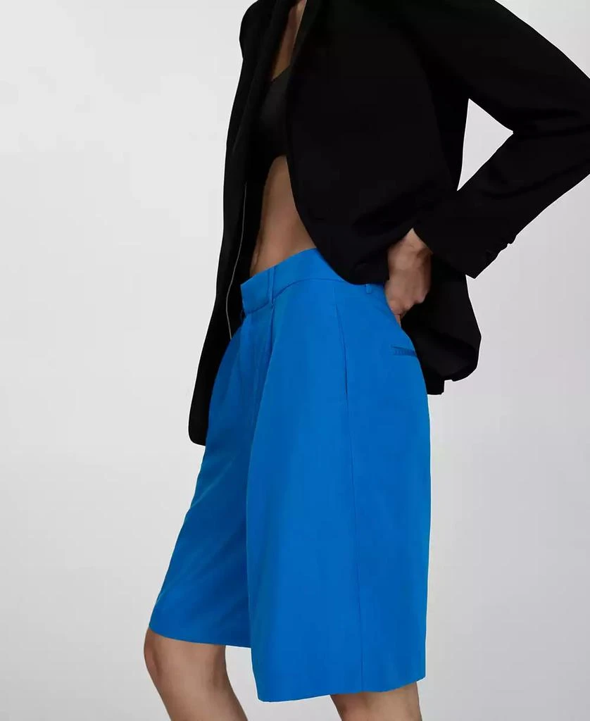 Mango Women's Lyocell Pleated Bermuda Shorts 4