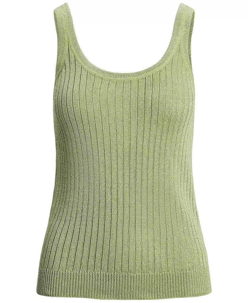 売れ筋商品|||ラルフローレン カットソー トップス レディース Women's Ring-Trim llic Sweater Tank Top Bright Nickel llic Ralph Lauren Women's Metallic Rib-Knit Sweater Tank Top