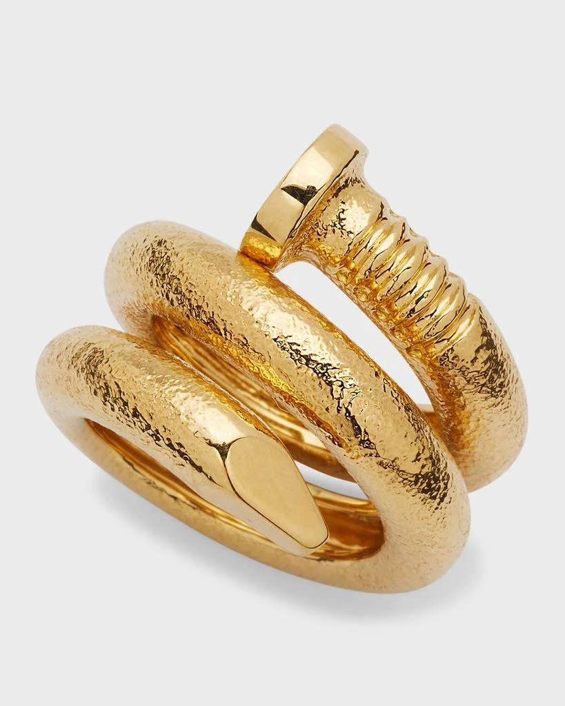 David Webb 18k Hammered Nail Ring, Size 6.5 3