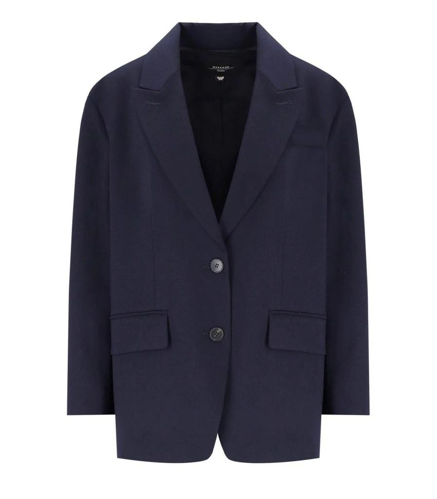 Weekend Max Mara Weekend Max Mara Quadro Blue Single-Breasted Blazer 1