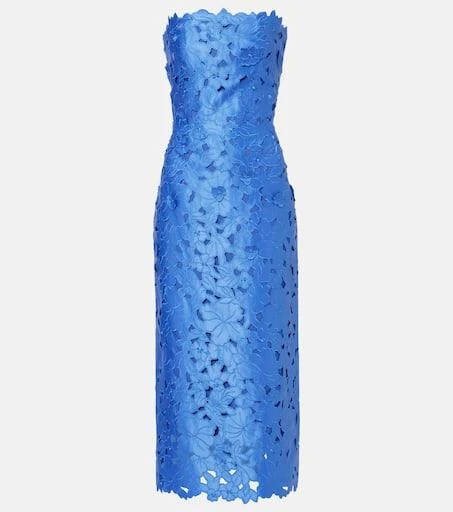 Costarellos Delmara strapless lace midi dress 1