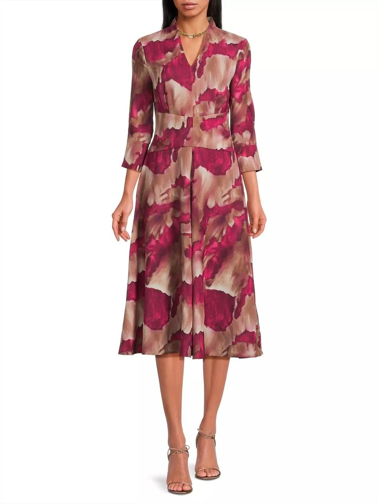 Misook Watercolor Print Modern-Fit Midi-Dress 2