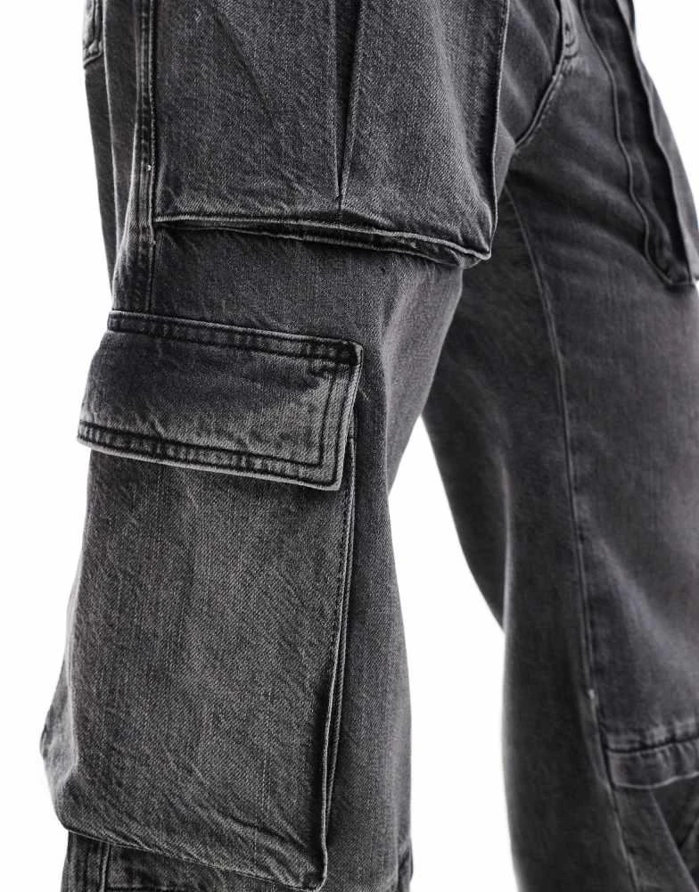 ALL SAINTS AllSaints Echo cargo jeans in washed black 4