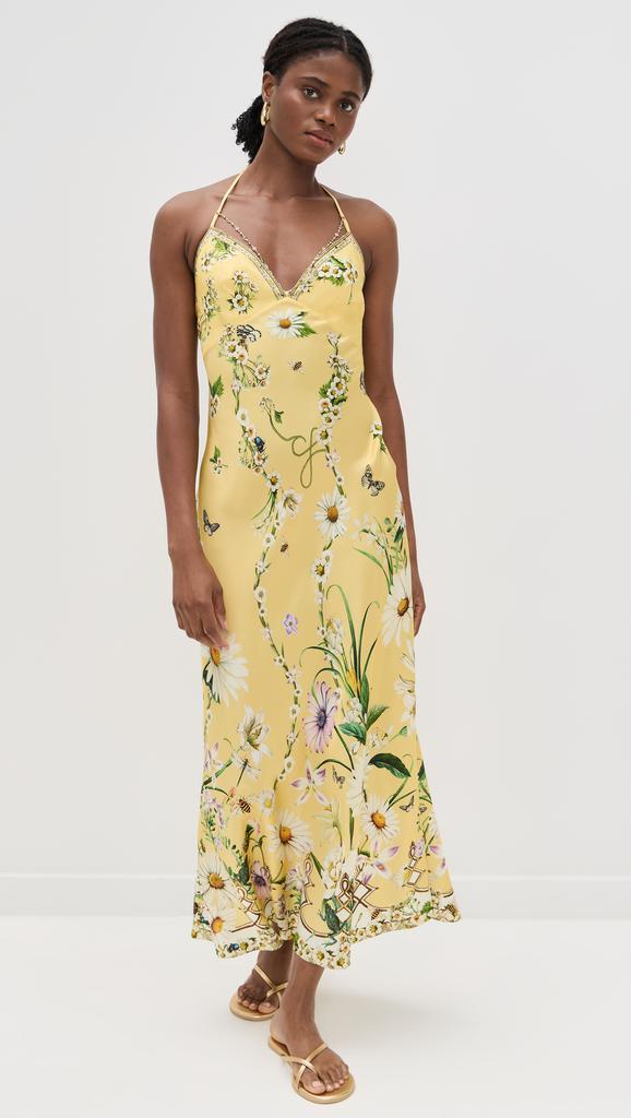 Camilla Chain Detail Silk Slip Dress