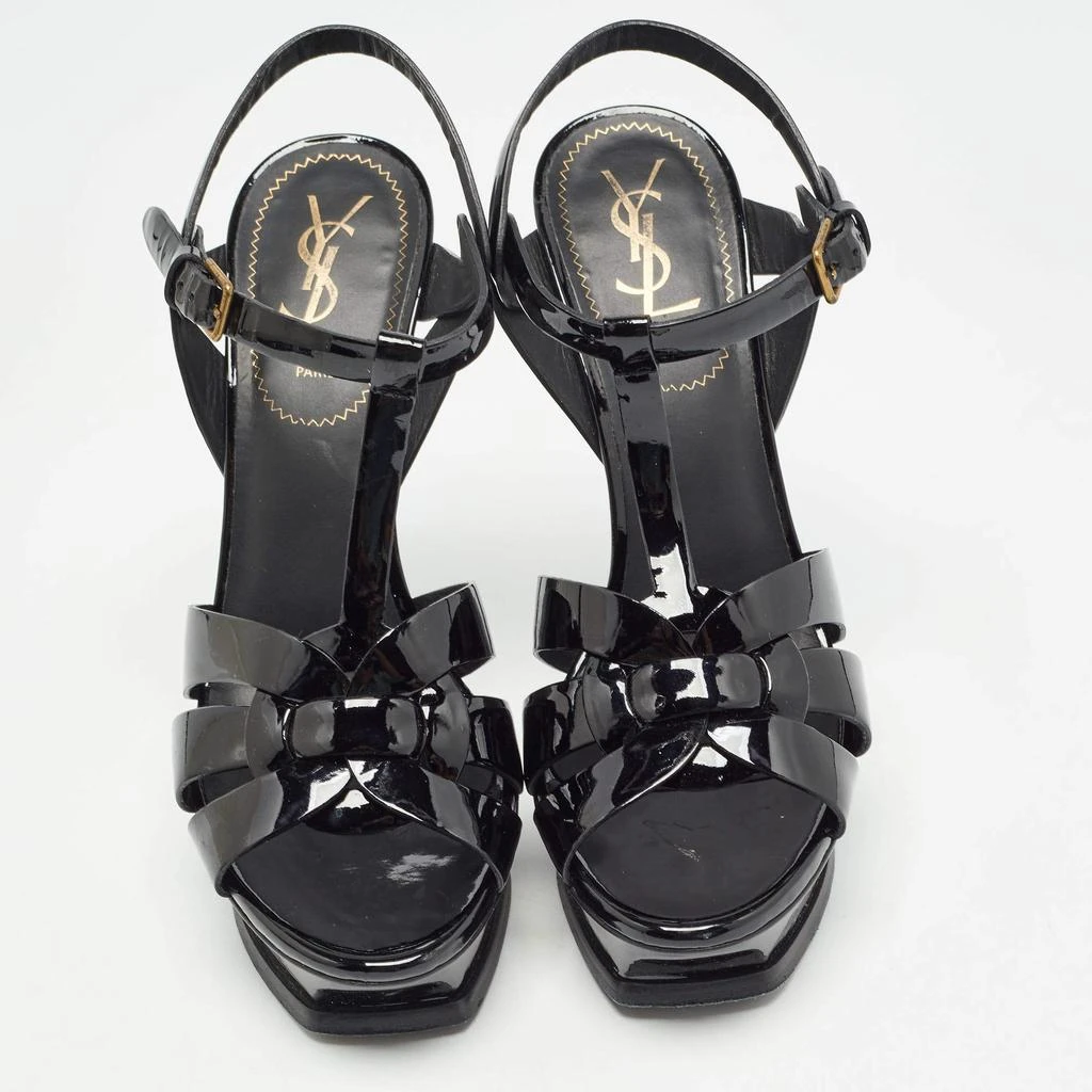 Yves Saint Laurent Saint Laurent Black Patent Leather Tribute Ankle Strap Sandals Size 38.5 3