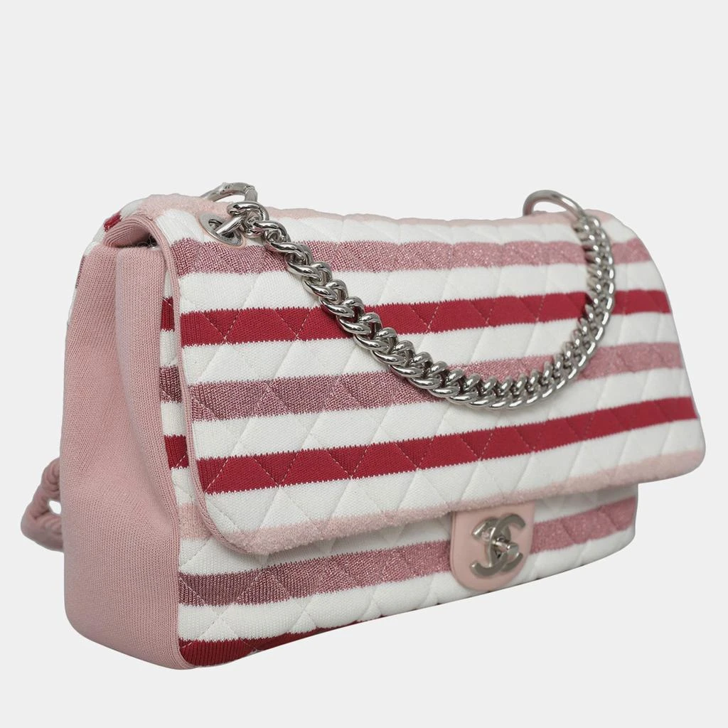 Chanel Chanel Multicolor Jersey Stripes Rope Maxi Flap Bag 3