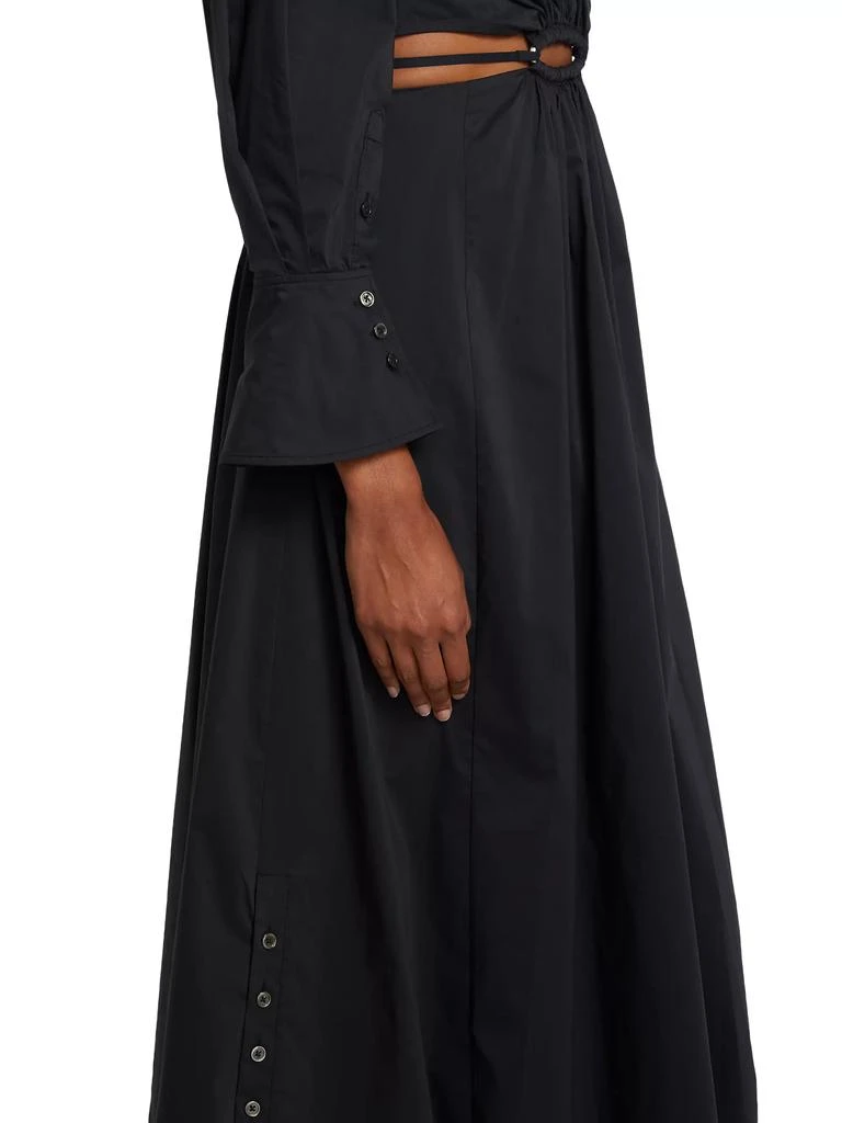 Jonathan Simkhai Alex Pleated Poplin Cut-Out Maxi Shirtdress 6