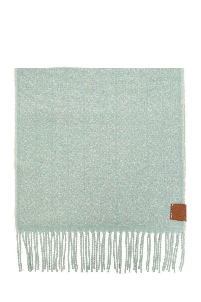Loewe Loewe Monogram Jacquard Fringed Scarf 1