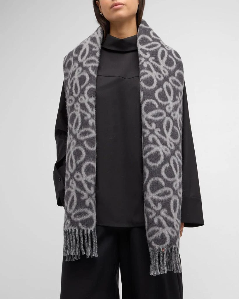 Loewe Anagram Wool-Blend Scarf 2