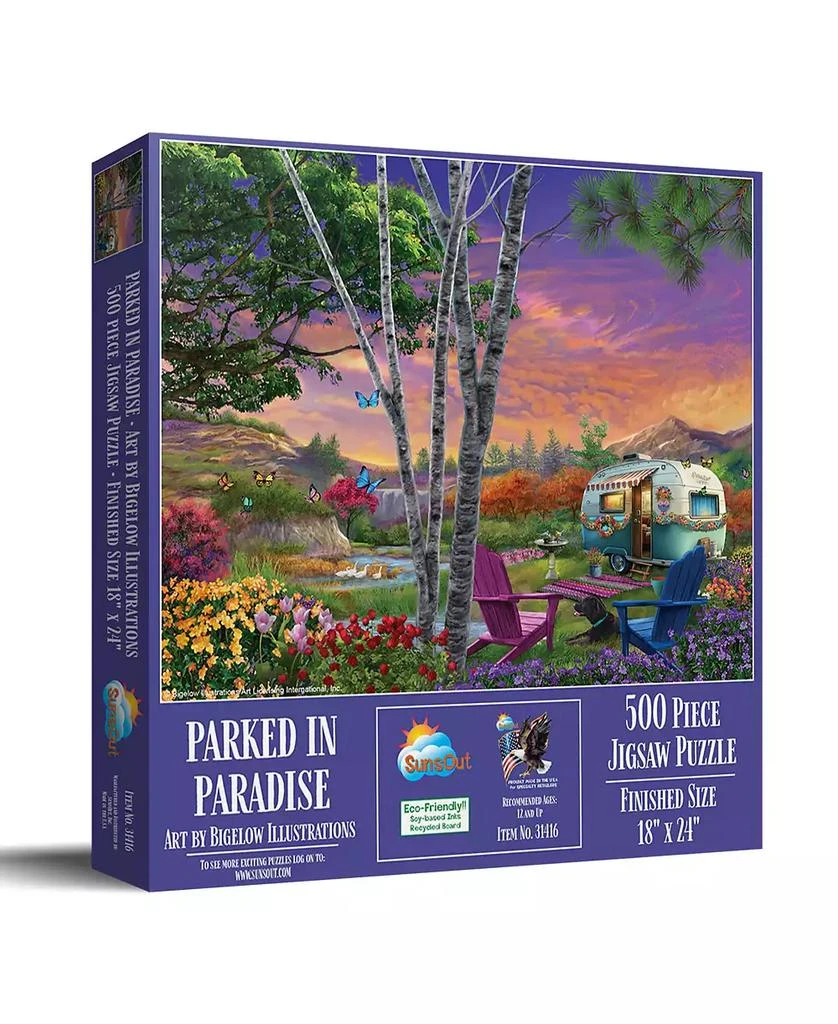 SunsOut Parked in Paradise 500 piece Jigsaw Puzzle for Adults