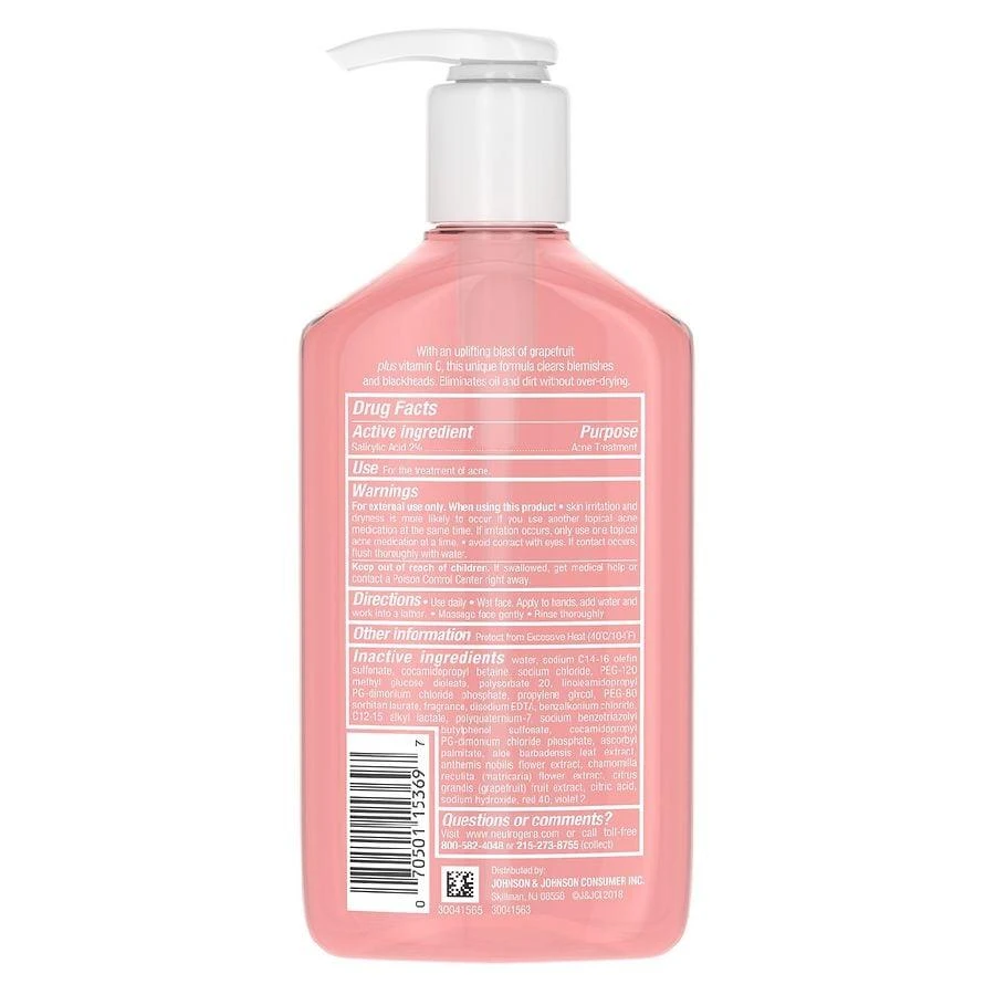 Neutrogena Oil-Free Acne Wash Pink Grapefruit Facial Cleanser 2